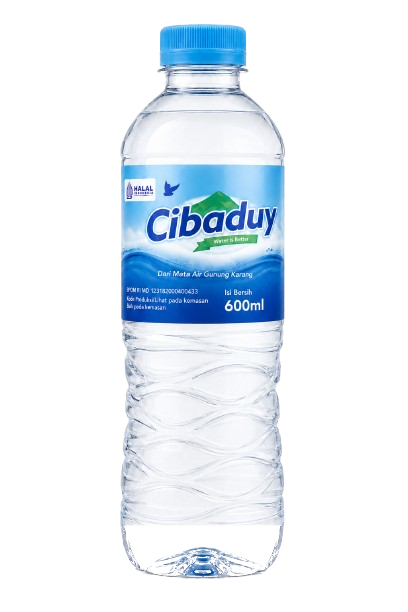 Botol Cibaduy 600 ml, air minum kemasan bersertifikat BPOM, SNI 3553:2015, Halal